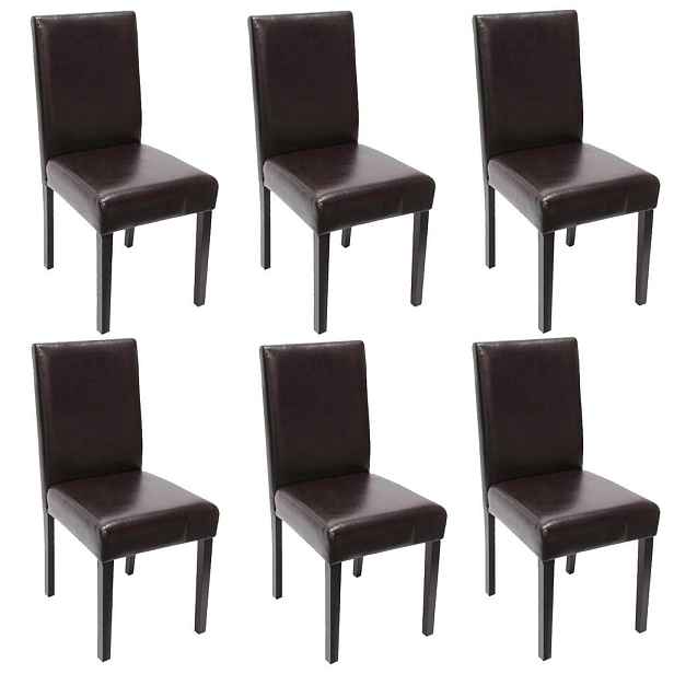 MCW JÍDELNÍ ŽIDLE Hnědá, sada 6 kusů