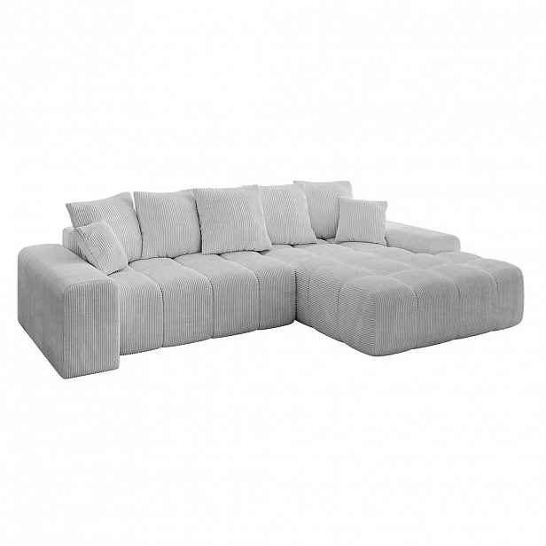 ALTDECOR ROHOVÁ SEDAČKA, otoman vpravo ENSI-L – 267 × 164 × 69 cm, šedá