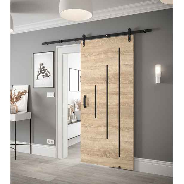 Posuvné dveře s kováním LEONTINA 4 - 90 cm, dub sonoma
