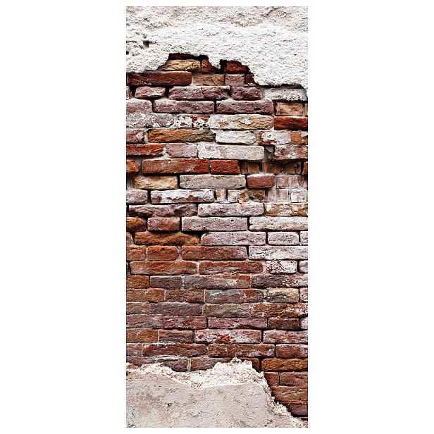 Samolepka Fototapeta Cihlová omítka Industrial Loft Vintage Rustikální 91x211