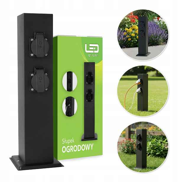 Elektrický zahradní sloupek s 4x vnějším hermetickým konektorem 230V