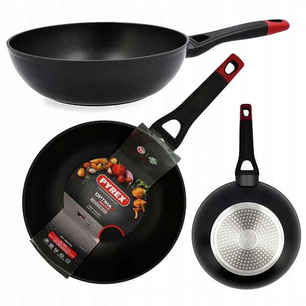 Hluboká nepřilnavá pánev Wok Optima+ 28 cm Pyrex, indukce a plyn