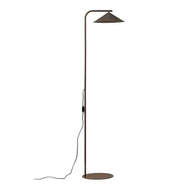 Hnědá kovová stojací lampa (výška 160 cm) Nocte – Micadoni