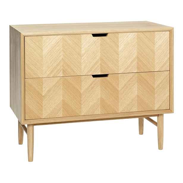 Komoda z dubového dřeva se zásuvkami Hübsch Herringbone
