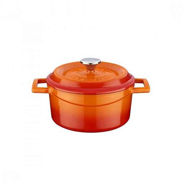 Litinová zapékací miska, 16 cm/1,33 l, „Trendy“, oranžová - LAVA