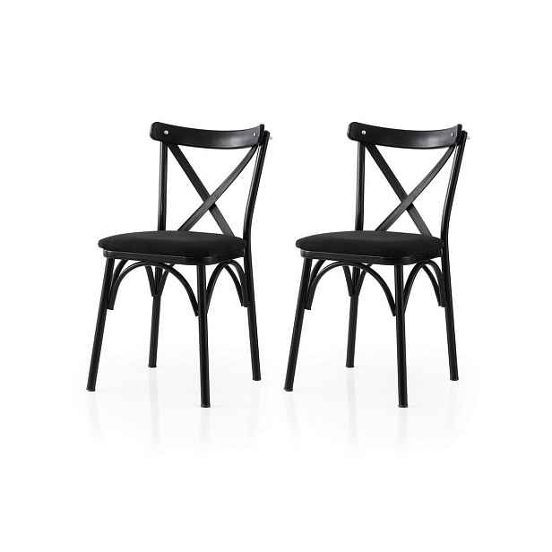 Sada jídelních židlí Ekol Black and Black, 2 ks