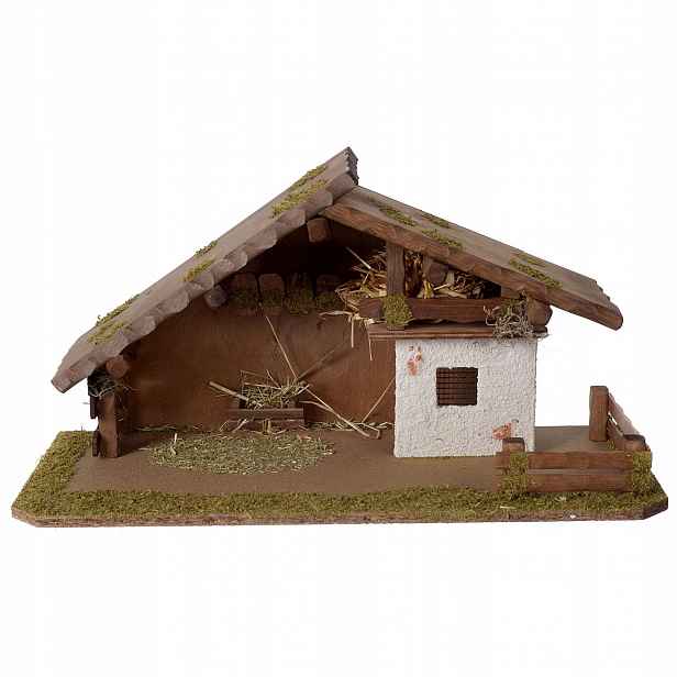 Vánoční Betlém *stajenka* 59x30x34 cm – pro postavy o výšce 12-13 cm