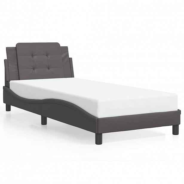 vidaXL Rám postele bez matrace Zadar šedý 80 x 200 cm umělá kůže