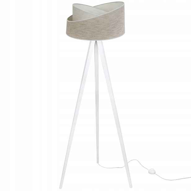 Stojací lampa trojnožka s lněným stínítkem boho, kvalita, výroba Pl