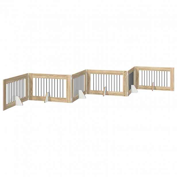 vidaXL Skládací psí brána se stojany 6 ks Dub sonoma 602 cm