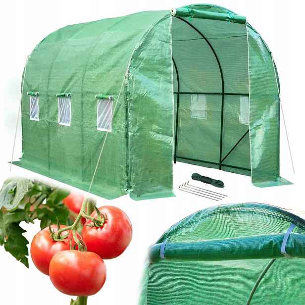 Zahradní Fóliový Tunel Mar-pol 3X2X2M Zelený 6 Oken UV4