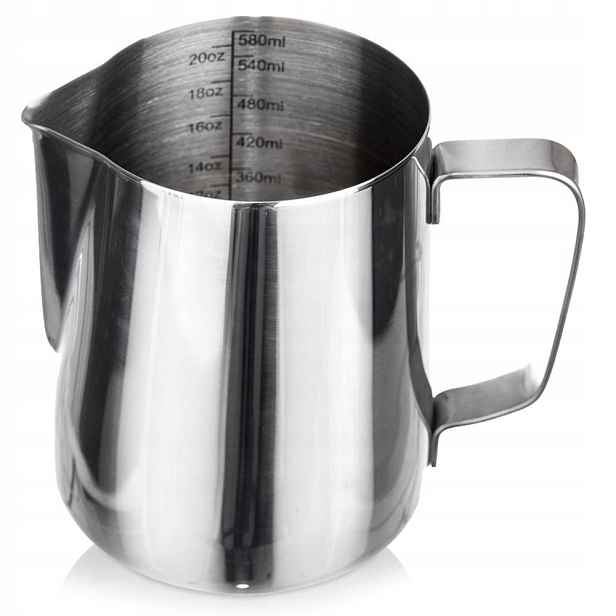 Ocelový mlékovar s odměrkou 580 ml