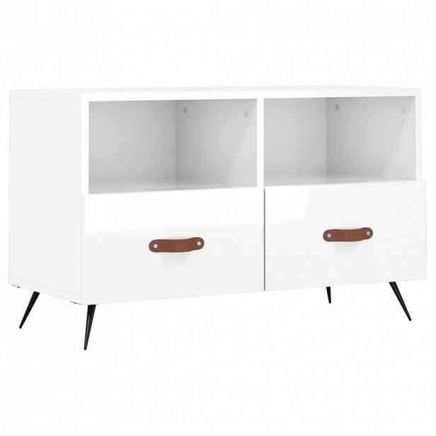 vidaXL TV skříňka bílá s vysokým leskem 80x36x50 cm kompozitní dřevo