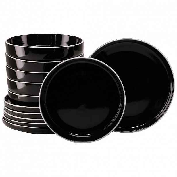 Creatable JÍDELNÍ SOUPRAVA Nordic Gourmet Schwarz 12dílné