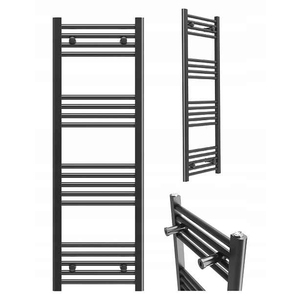 Koupelnový Radiátor Černý Žebříkový Topný Systém 40x140 cm Moderní Breno