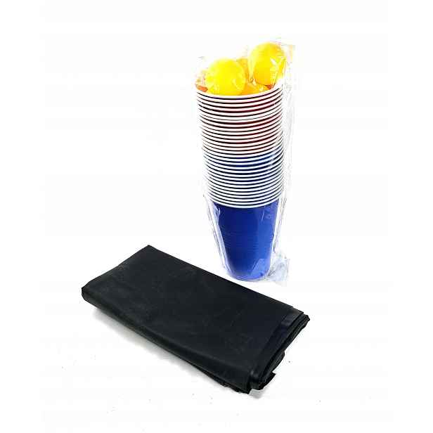 Sada na beer pong kelímky míčky podložka
