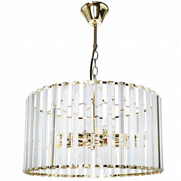 Závěsná lampa Křišťálová Zlatá Stropní Glamour Lustr 5xE27 Toolight