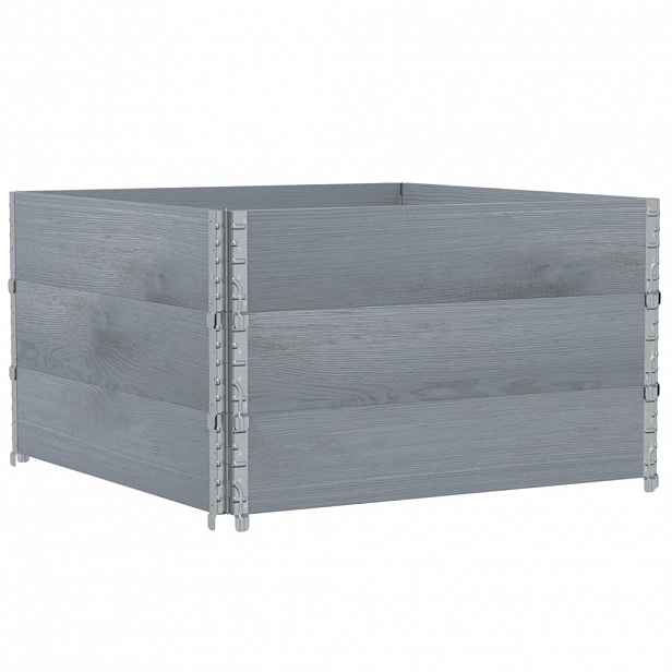vidaXL Zahradní truhlík šedý 100 x 100 cm masivní borové dřevo