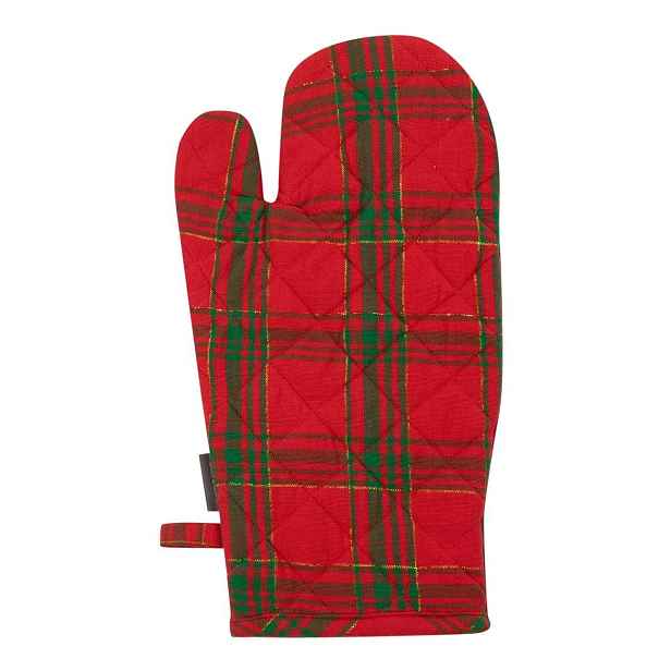 Červeno-zelená vánoční chňapka rukavice Wonder Christmas – 33*18*2,6 cm Mars & More