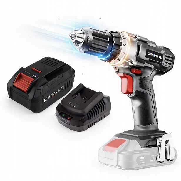 Graphite Aku Vrtačka 58G000 Napájecí Zdroj 18V Akumulátor 6AH Energy+ Nabíjení