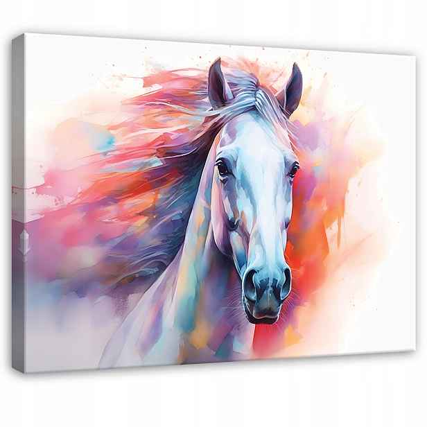 Obraz Růžový Kůň Pro Dívku Do Dětského Pokoje Moderní 120x80