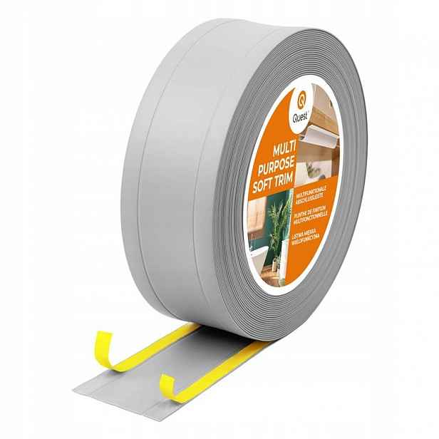 Pvc dokončovací lišta 6v1 samolepicí, šedá, 75 mm, 15 m, W1