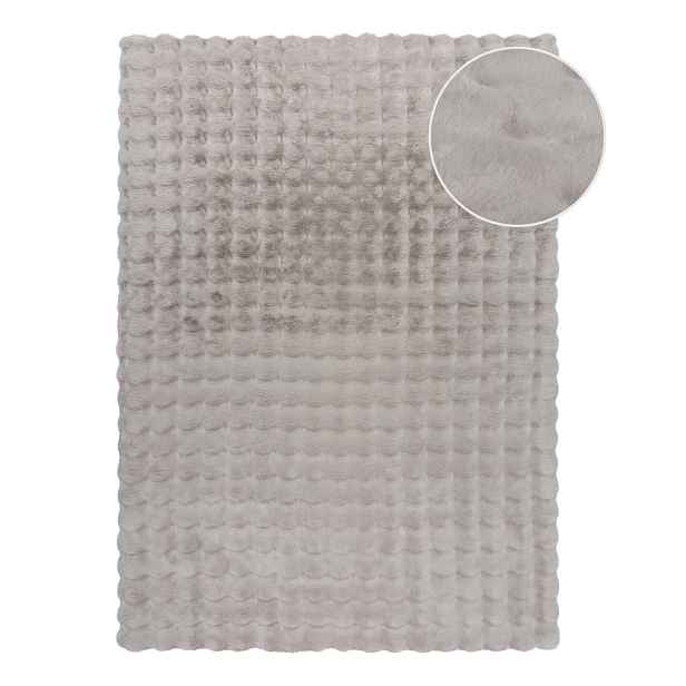 Světle šedá syntetická kožešina 180x290 cm Waffle Faux Fur – Flair Rugs