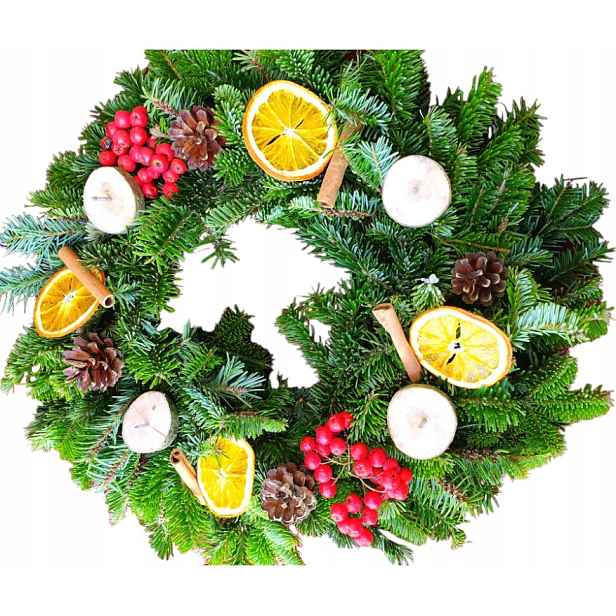 Dekorace, věnec, živý, 4 svíčky, Vánoce, Advent [BN-Z7]