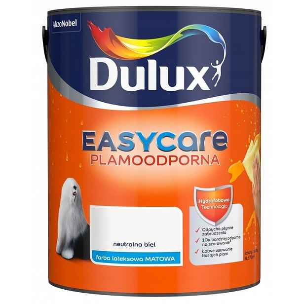 Dulux Easy Care Barva Odolná Vůči Skvrnám, Neutrální Bílá 5L