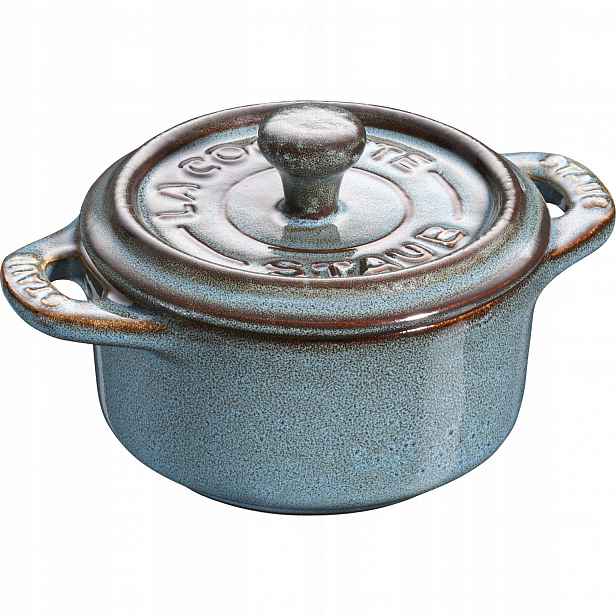 Staub mini cocotte keramický 200 ml 10 cm starožitný tyrkysový
