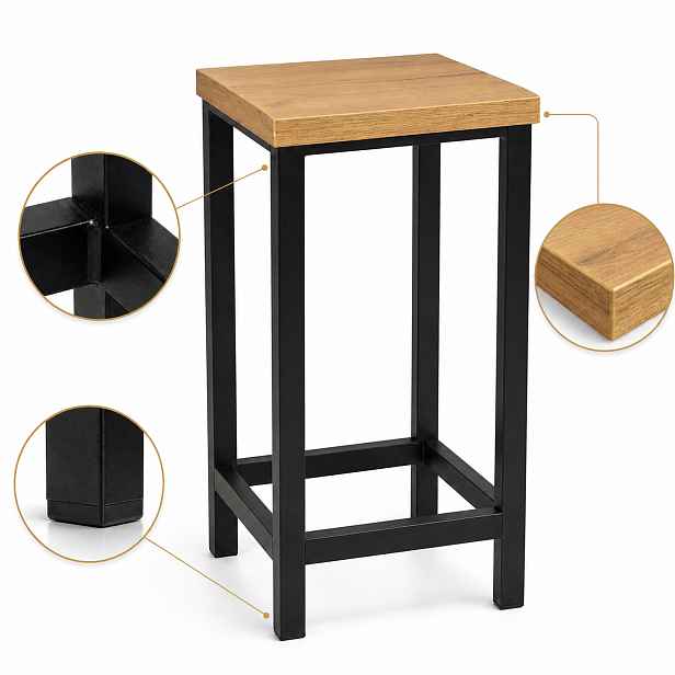 Stolička kovová kuchyňská stolička 60 cm, silný sedák, výrobek polský loft