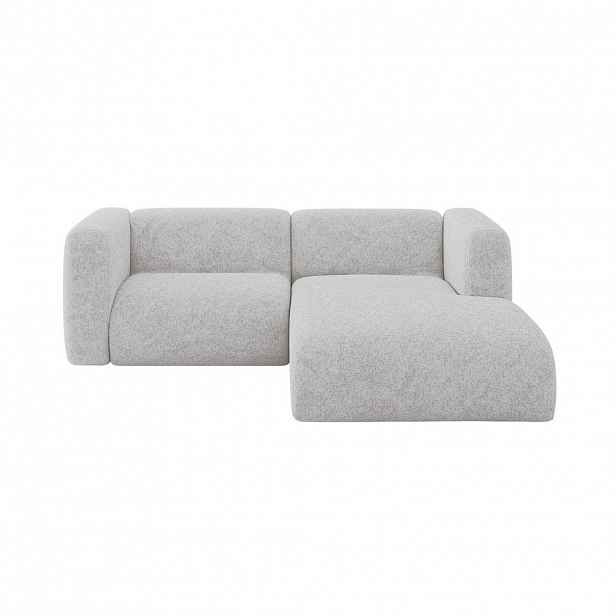 ALTDECOR ROHOVÁ SEDAČKA S PRAVOU OTOMANOU MIRA-L1 227x179x89 Šedá Velur