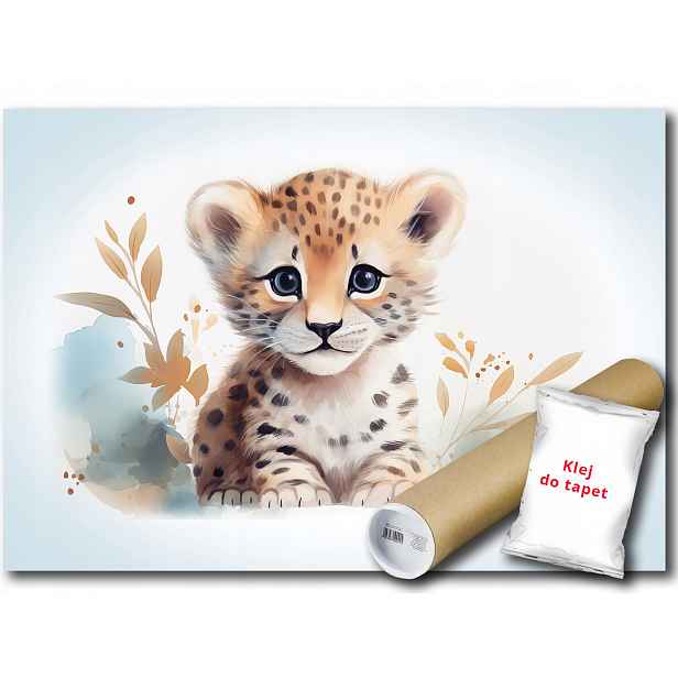 Fototapeta Flizelina Malý Lev Kočka Zvíře Zoo Akvarel 368x254