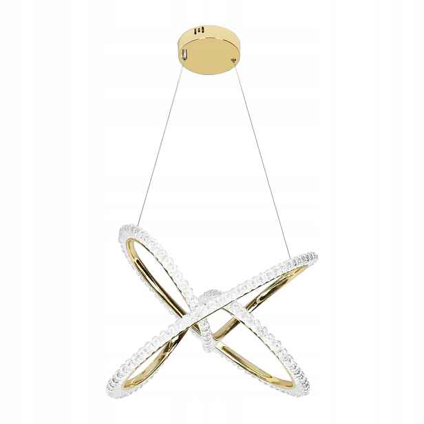Led Lampa Křišťálová Zlatá Závěsná Designová Moderní Křišťály Ring