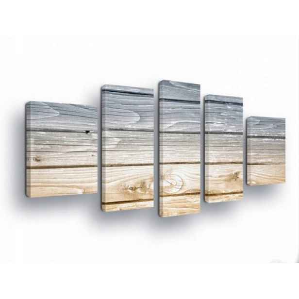 Obraz 170x100 modulární polyptych šedý béžový dřevo příroda styl skand