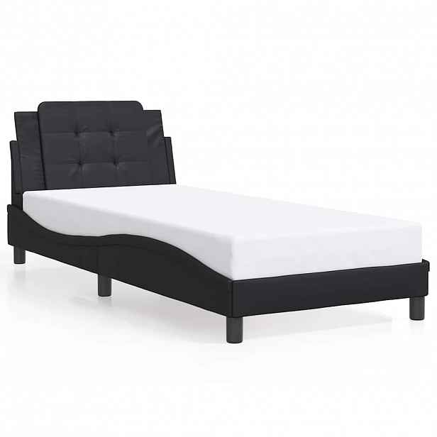 vidaXL Rám postele bez matrace Zadar černý 90x190 cm umělá kůže