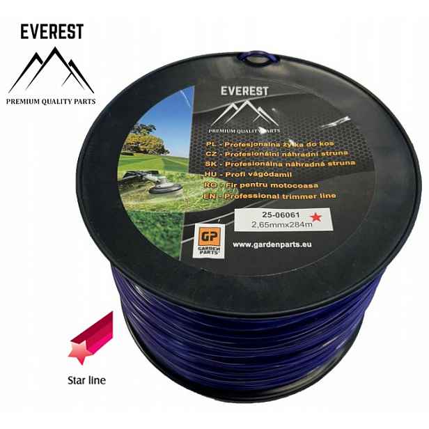 Žací Struna Hvězdička 2,65 mm 284 M Fialová Profesionální Everest