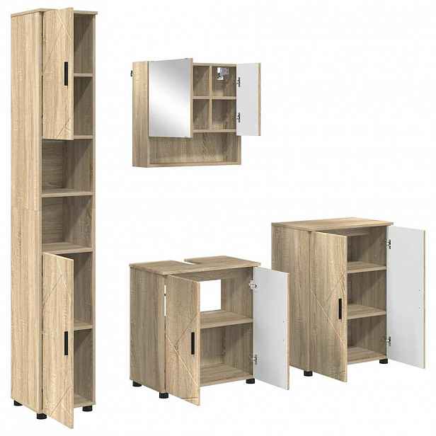 vidaXL Sada koupelnového nábytku 4 ks Sonoma dub 61 x 35 x 64 cm