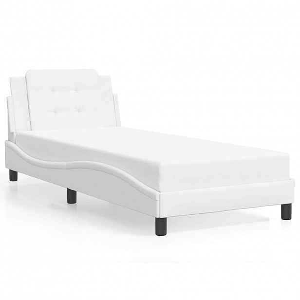 vidaXL Rám postele bez matrace Zadar bílý 90x190 cm umělá kůže