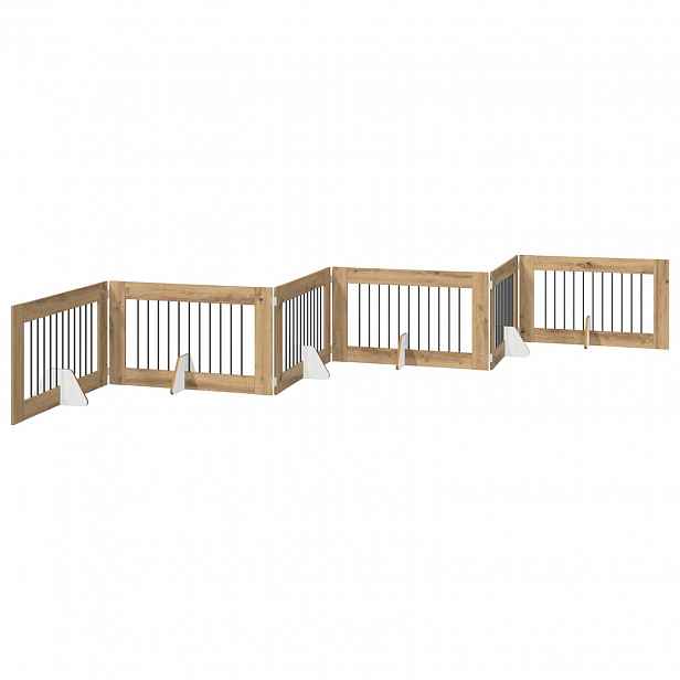 vidaXL Skládací psí brána se stojany 6 ks Dub artisan 602 cm