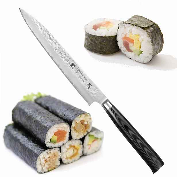 Tamahagane Tsubame Black VG-5 Japonský kuchyňský Nůž Sashimi na sushi 21 cm