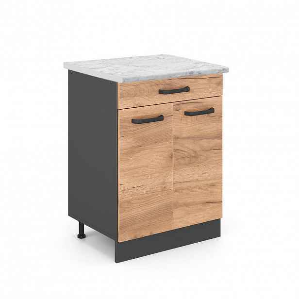 Vicco SPODNÍ SKŘÍŇKA KUCHYŇSKÉ LINKY R-Line Zlatý mocný dub 60 cm PD Mramor