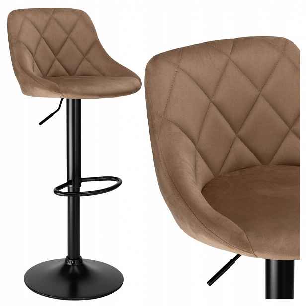 Barová židle Cydro Black velurová Mokka Velvet