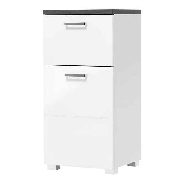 Idea Skříňka 1 dveře + 1 zásuvka PRAYA 70 bílá/beton