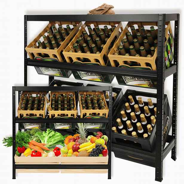 Kovový regál na nápojové boxy, stojan na nápojové boxy, 110 cm Police
