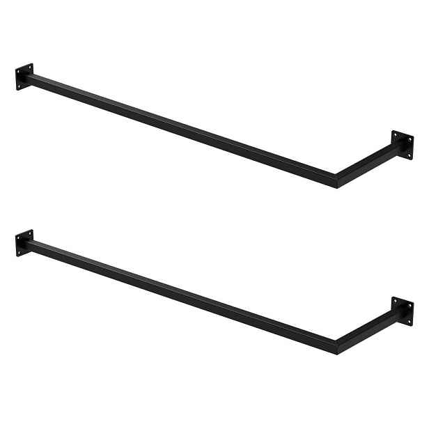 ML-DESIGN VĚŠÁK 2ks sada do rohu V30 cm x Š100 cm černý z oceli ve tvaru U