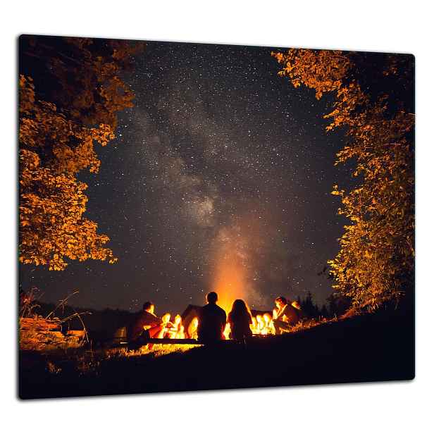 Skleněná Ochranná Deska Panel Lepidlo 65x60 Večer