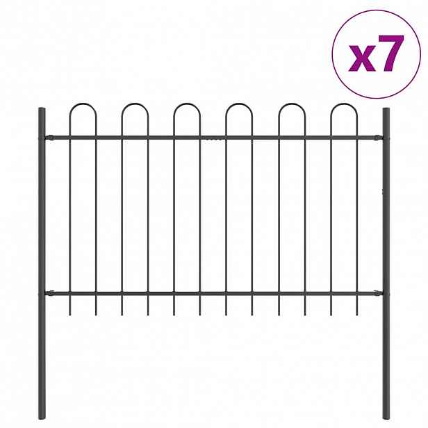 vidaXL Zahradní plot BOXTEL 7 ks 11,9 x 1,2 m Práškově lakovaná ocel