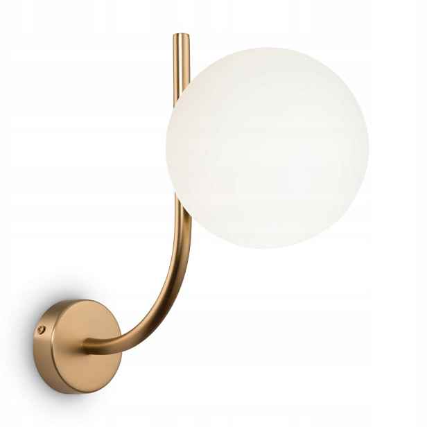 Nástěnná lampa mosazná bílá skleněná koule moderní Maytoni