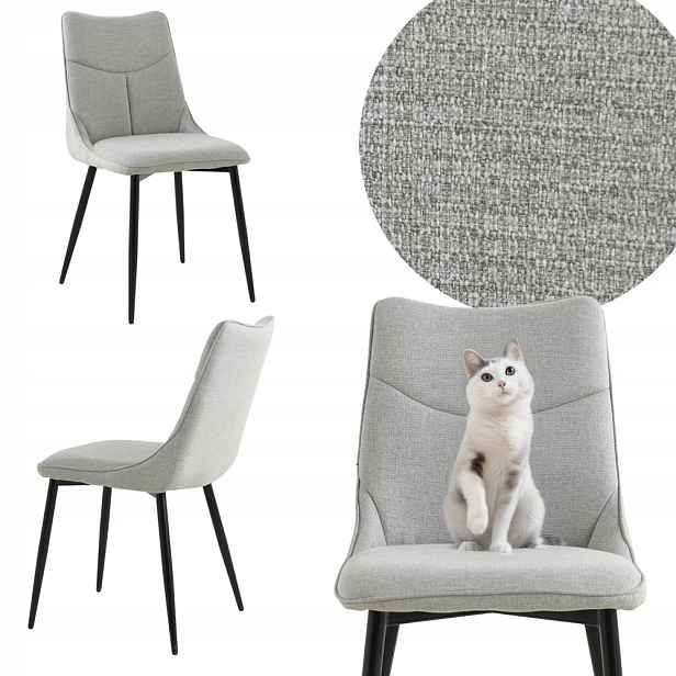 Čalouněná židle Lumina šedá do obývacího pokoje jídelny moderní loft glam